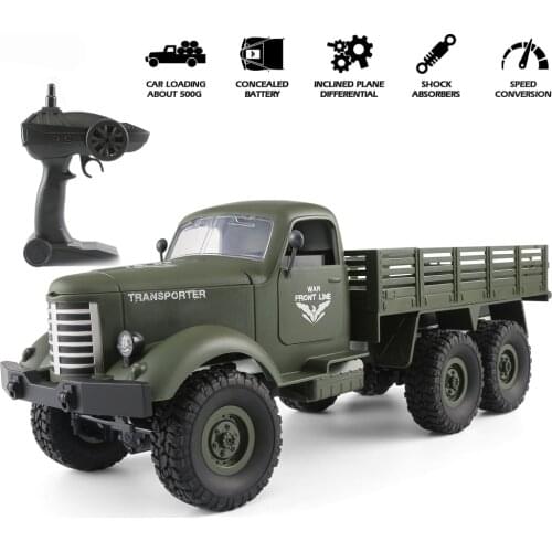 1/16 RC Truck 2.4G 6WD/ 4WD RC Off-road Crawler Military Truck Army Car Children Gift Kids Xmas Toy for Kids