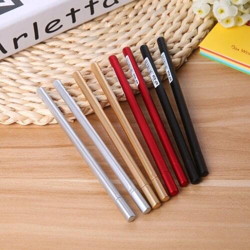 1 fine Gel Pen Black Ink Pen Creative Stationery with Office Texture Student Random Color Metallic School Supplies Statione O7L1