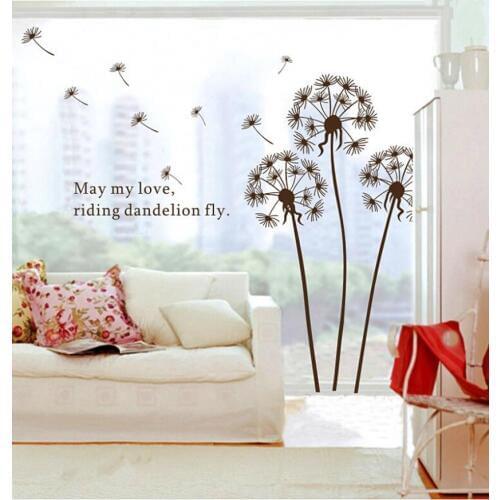 1Pc Creative Decor Dandelion Flower Removable Bed Room Art Mural Wall Sticker Wall Decals Home Decor