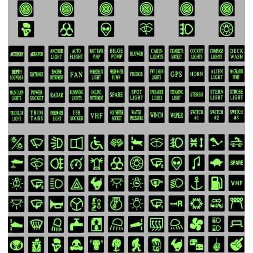 120 Sticker Rocker Switch Label Decal Circuit Panel Luminous Sticker For Car Marine Boat Truck Instrument Switches Relays Decor