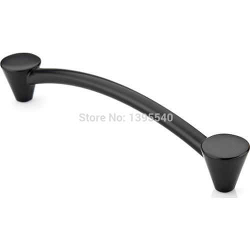 New 2pcs 128mm Cabinet Kitchen Black Handle Modern Furniture Cabinet Drawer Knob Modern Cupboard Pull Shoebox Bar Pulls
