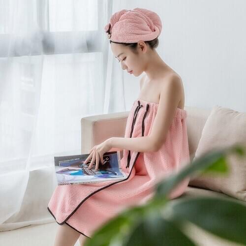 3pcs/set Womens Microfiber Bath Towel Set With Hair Band Bathrobe Home Textile Bathroom Items Gear Stuff Accessories Supplies