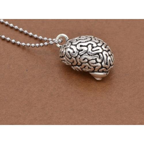 3D Smart Anatomical Brain Necklace Hip Hop Jewelry Pendant Human Anatomy Gifts For Men Women Doctor Nurse