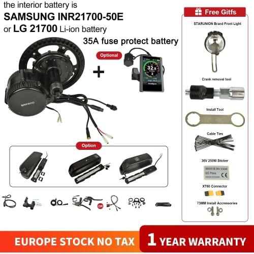 Electric bicycle battery G70 48V 13AH 14.5ah 17.5AH Bafang motor BBS02B 48V750w 8fun mid drive electric bike conversion kit