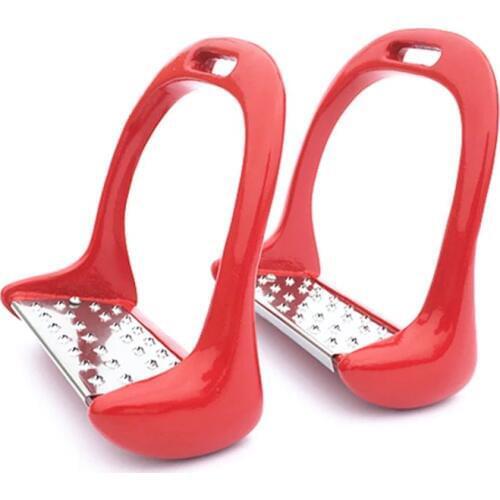 Aluminum Horse Stirrups Red With Stainless Steel Pad Horse Riding Equestrain