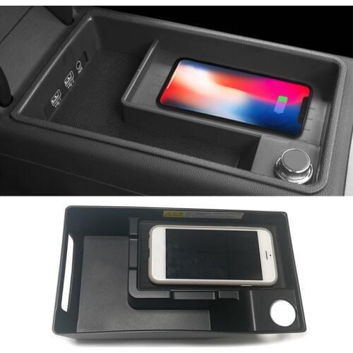 For Audi A4 B9 S4 A5 B8 2017 2018 2019 10w car QI wireless charging phone charger charging case armrest box cover accessories