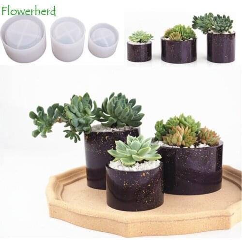 Large Round Flowerpot Cement Clay Molds Concrete Silicone Mold for Succulent DIY Plants Resin Molds Aroma Plaster Gypsum Mould