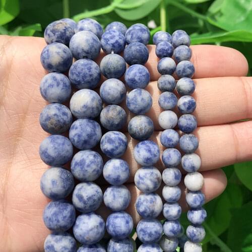 Matte Blue Sodalite Jaspers Stone Beads Natural Stone Matte Round Beads for Jewelry Diy Bracelet Accessories DIY Bracelet