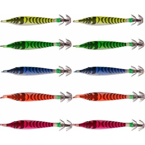 10 pcs Fishing Lure Squid Jigs Cuttlefish 7g/0.25oz 10.5cm/4.13in Artificial Bait