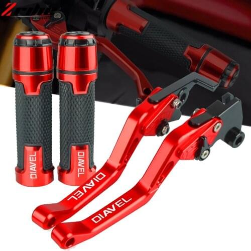 Motorcycle Short Brake Clutch Levers 7/8" 22MM Handlebar Hand Grips Accessorie For Ducati DIAVEL CARBON 2011-2015 2014 2013 2012