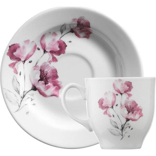 Kutahya Porcelain Jasmine 10888 Pattern 6 Person Coffee Cup Set Turkish Coffee Espresso Made in Turkey %100 Original