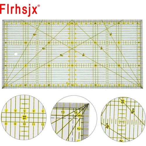 15*30 Quilters Ruler with Double Colored and Grid Lines Patchwork Ruler Acrylic Sewing Ruler for Sewing Quilting Cutting Ruler
