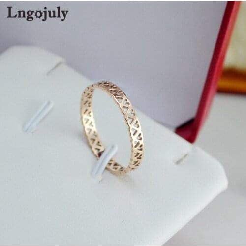 Fashion Titanium Steel Rings Wedding Ring Jewelry Anniversary Engagement Rosegold Color Titanium Ring For Women Jewelry GIfts