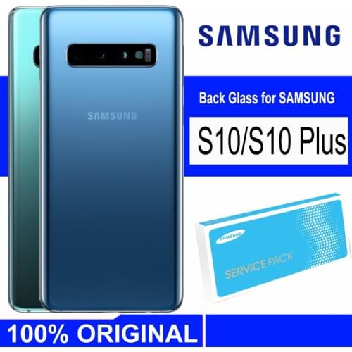 Original Back Glass SAMSUNG Galaxy S10E S10 S10 Plus G975 G973 Back Battery Cover Rear Door Housing Glass Panel with Camera Lens