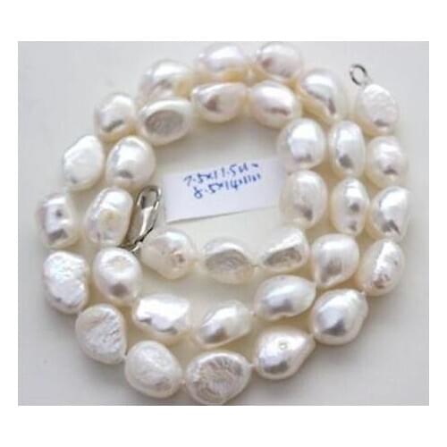 Classic 10-11mm South Sea Natural Baroque White Pearl Necklace 18 inch