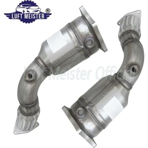 Pair Front Catalytic Converters for Porsche Cayenne Turbo 4.8T V8 - Gas 2008-2010 Exhaust Pipe 95511302150 95511302250