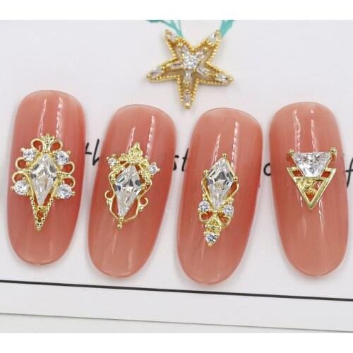 1 pieces water drop Crystal Dangle Chain Charms Nail Jewelry Decorations 24 type luxury Zircon Crystal Rhinestones For Nails