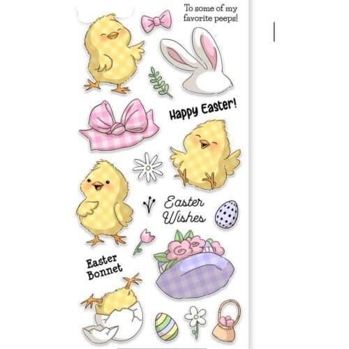 Cartoon Chicken Transparent Silicone Rubber Stamp and Metal Die Sheet Cling Scrapbooking DIY Cute Pattern Photo Album