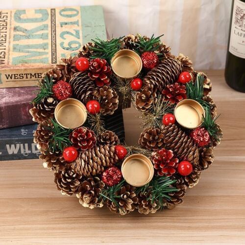 Christmas Advent Wreath New Year 2020 Party Decorations Pendant Wreath Hanging Door Wall Garland Decoration Xmas Decor For Home