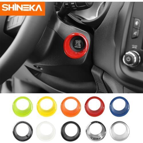 SHINEKA Interior Mouldings Engine Start Stop Push Button Ring for Jeep Renegade Switch Cover Frame for Jeep Renegade 2016-2019