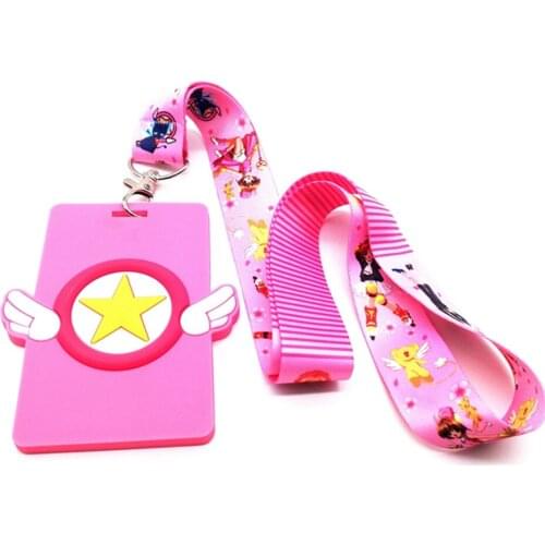 More style 1 pcs Anime Card Captor Sakura card Badge Lanyard for Keys Mobile Phone Neck Straps Cartoon Keychains Lo