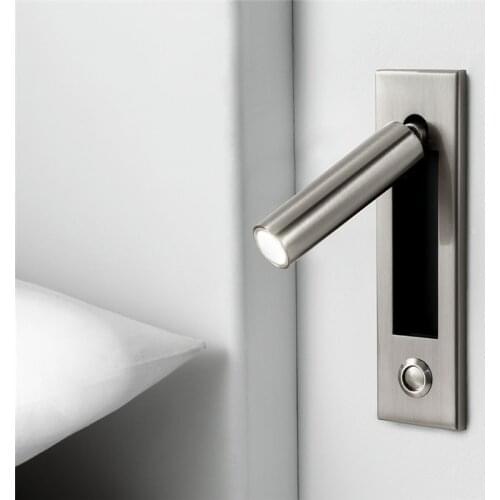 Modern Room LED Lamp Headboard Wall Lamp Bedside Reading Lamp Embedded Button Switch Wall Lamp Hotel Bedside Led Wall Light