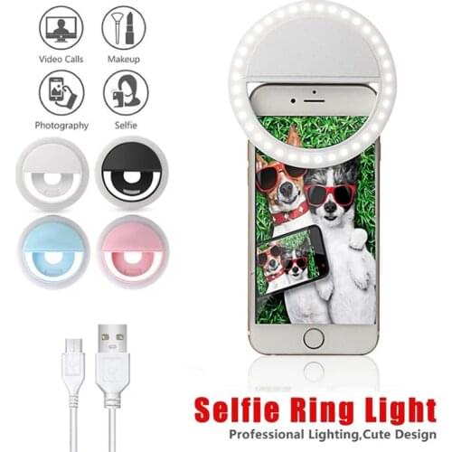 LED Selfie Ring Light Novelty Makeup Lightings Led Mirror Neon Sign Selfie Ring Led Selfie Lamp Mobile Phones Photo Night Light