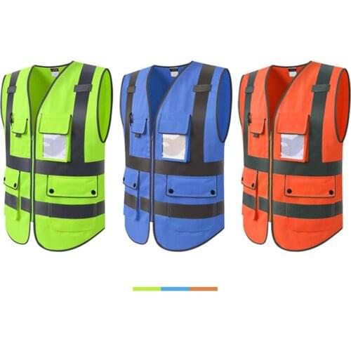 Unisex High Visibility Reflective Multi Pockets Construction Safety Vest
