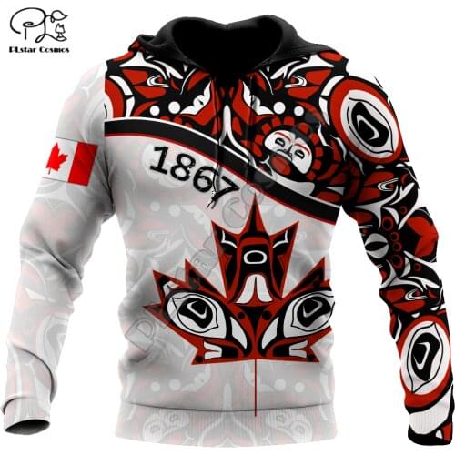 PLstar Cosmos Canada Flag National Emblem 3D Printed Hoodies Sweatshirts Zip Hooded For Man/Woman Casual Streetwear Style-C12