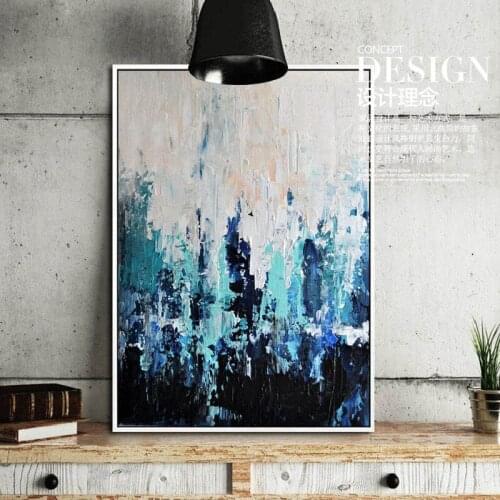 Handmade thick knife abstract high quality oil painting Deep in the ocean on Canvas Painting Decor Oil Painting artwork