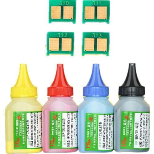 4 Color toner Powder + 4chip CE320A 128A CE320 toner cartridge for HP Laserjet Pro CM1411fn CM1412tn CM1413fn CM1415fn CM1415fnw