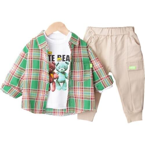Spring Autumn Baby Boy Girls Cartoon Clothes Toddler Print Costume Kids Casual Shirt T Shirt Pants Children Fashion Sport Suits