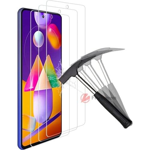[3PCS] HD Clear Tempered Glass For Samsung Galaxy S20 FE M31S M7S M51 M01 Core M11 M21 M31 M30S Clear 2.5D Glass Film