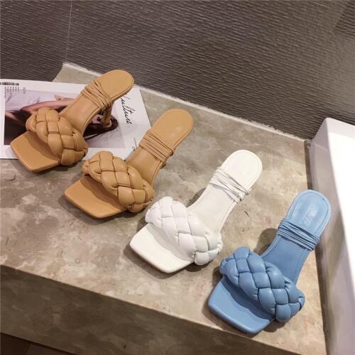 2021 Luxury Brand Design Slides Women 9cm High Heels Mules Fetish Summer Sandals Slippers Prom Platform Stripper Blue Mule Shoes