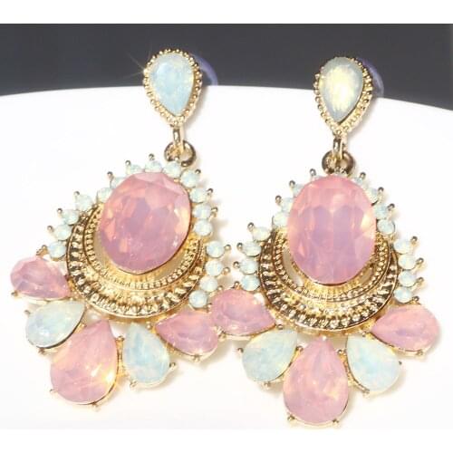 YaYi Jewelry Fashion Multi-Color Glass Rhinestone Dangle Crystal Womens Ancient Gold Color Wear ear Band Tassel Earrings