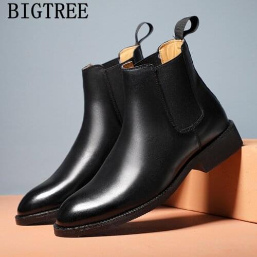 Winter Shoes Ankle Boots Men Italian Brand Designer Shoes Mens Boots Leather Fashion Classic Shoes Cowboy Boots Mens Ayakkabi