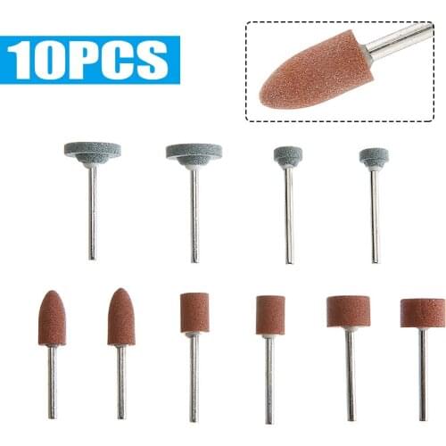 10pcs Abrasive Mounted Stone Polishing Head Wheel Electric Grinding Bits For Rotary Power Polishing Grinding Abrasive Tools
