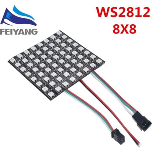 10PCS DC5V WS2812 8*8 Digital Flexible LED Programmed Panel Screen Individually Addressable Full Color Display Board for arduino