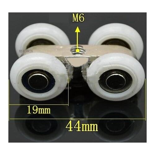 10PCS/LOT Small Width21.5mm Shower glass Room sliding door fitting hanging pulley wheel hanging four roller wheel pulley