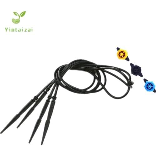 10PCS Spider Distribution Assembly With 1/2/4 Straight Arrow Dripper Mini-Stakes For Potted Plants Greenhouses Gardens