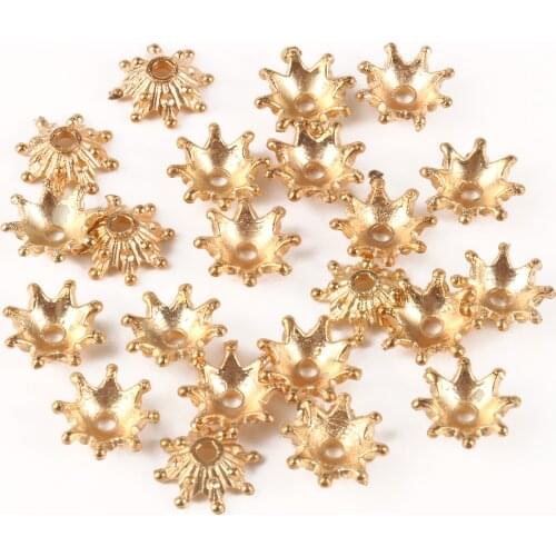 50Pcs Gold Silver Color CCB Plastic Flower Beads Big Hole Spacer Beads For Jewelry Making Handmade Diy Necklace Bracelet