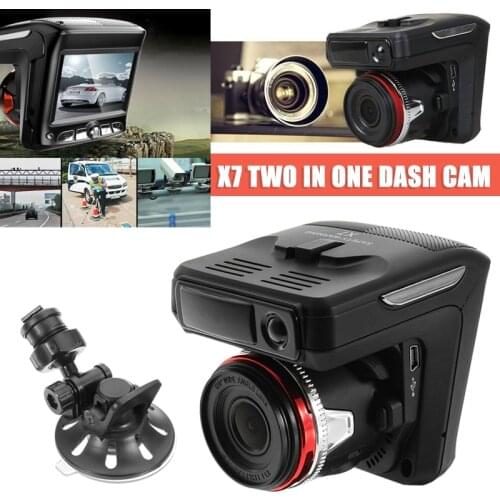 2-in-1 HD 1080P Car Dash Cam DVR Video Recorder Radar Laser Speed Detector Parking Assistance Rearview Mirror Tachograph Reverse