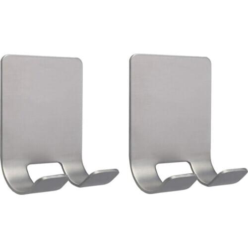 Razor Holder Shaver Hook Hanger Stand(2 Pack) Self Adhesive Stainless Steel Storage Hook,Shower Hook for Razor,Bathroom Kitchen