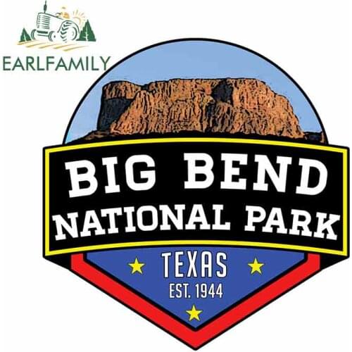 EARLFAMILY 13cm x 12.8cm for Big Bend National Park Texas Car Stickers Bumper Trunk Truck Graphics Accessories Vehicle Decal