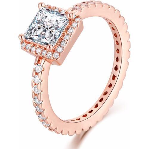 Timeless Elegance Rings Fashion Silver 925 Jewelry Rose Golden Rings for Women Crystal Stones Rings Jewelry