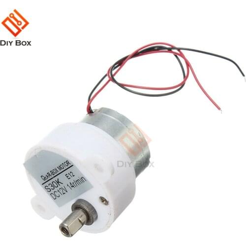 DC 12V Electric Brushless DC Motor High Torque Gear Geared Motor S30K Reduction Motor 14RPM 2 Wires for Electronic Toys Fan
