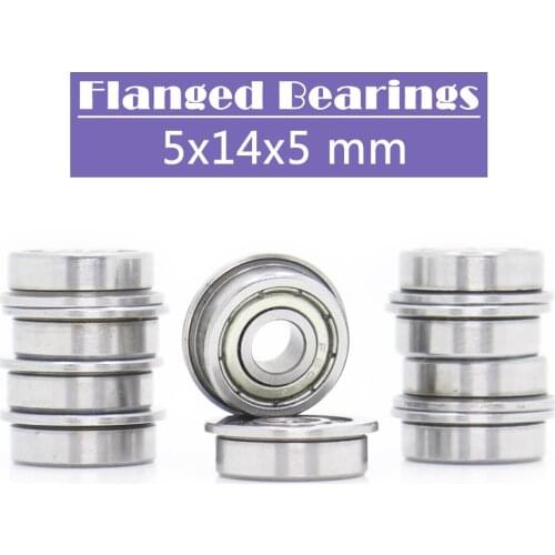 F605ZZ Flange Bearing 5x14x5 mm ABEC-1 ( 10 PCS ) F605 Z ZZ Flanged Ball Bearings