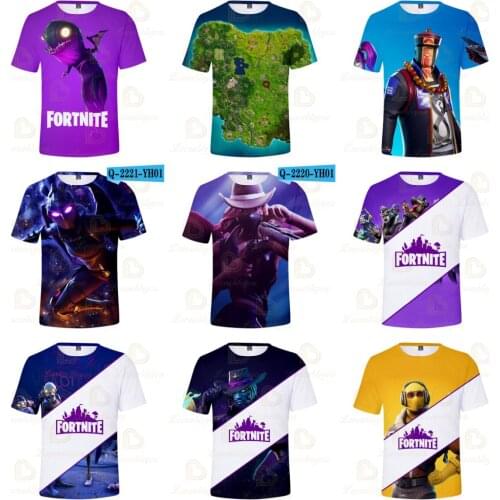 Fortnite Battle Men and Women Tshirt Victory Cartoon Tops Baby Clothes 8 To 19 Years Kids Game Hero 3D Boys Girls T-shirt