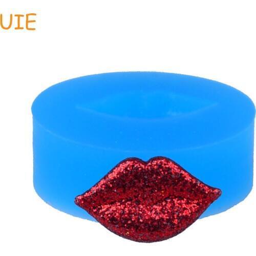 FYL270U 19.2mm Shiny Lip Silicone Mold - Cupcake Topper, Fondant, Resin Polymer Clay, Cabochon Candy, Gum Paste, Jewelry, Icing