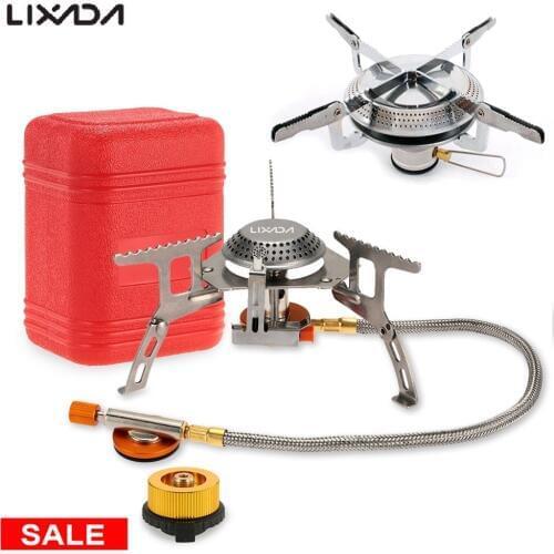 Lixada Folding Gas Stove Outdoor Survival Camping Equipment Camping Stove Picnic Split Stoves Camping Gas Stoves Camping Hiking